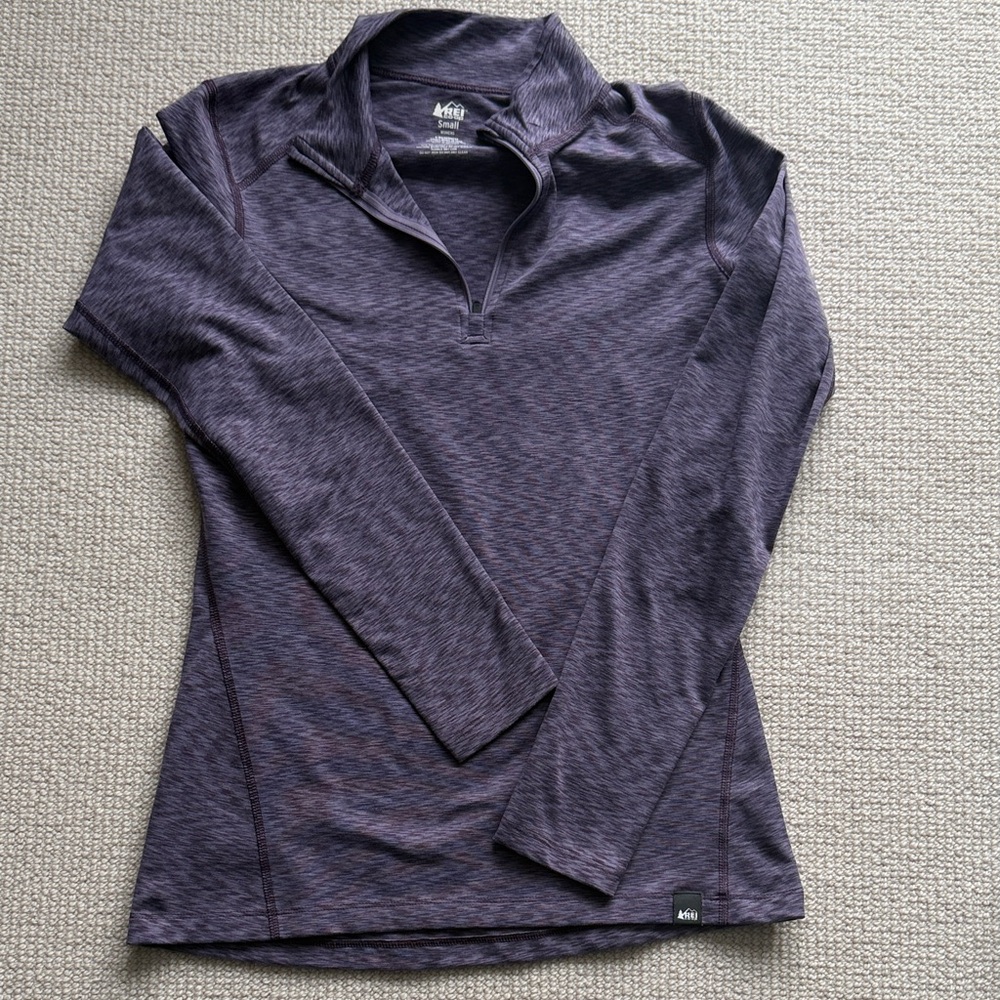REI Heathered Purple Quarter-Zip Pullover